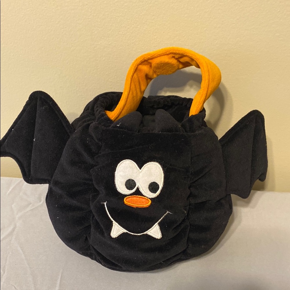 Le Top Black and Orange Bat Trick-or-Treat Bag